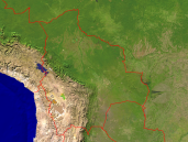 Bolivia Satellite + Borders 1600x1200